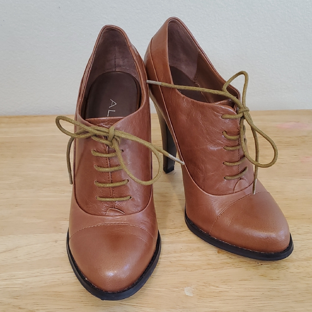 ALDO Tan Lace-Up Heels